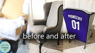 Upholstery Without Sewing  Wing Back Chair  Teenage Bedroom Ideas Part 2 [upl. by Ellehcyar514]