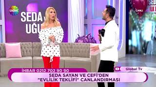 Cefiden Seda Sayana canlı yayında evlilik teklifi [upl. by Minnie]