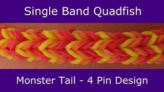 Monster Tail® Single Band Quadfish Bracelet by Rainbow Loom [upl. by Haisa651]