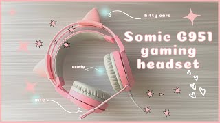 Pink Gaming Headset  Somic G951 Unboxing [upl. by Outhe]