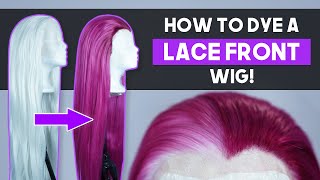 How to Dye a Lace Front Wig WITHOUT dying the lace  Cosplay Wig Tutorial [upl. by Pape]