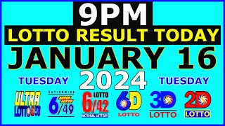 9pm Lotto Result Today January 16 2024 Tuesday [upl. by Shanahan422]