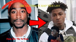 THE ULTIMATE RAPPER TIER LIST FROM 90s To NOW [upl. by Alusru614]