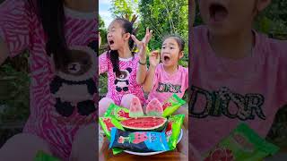 197Watermelon Ice Cream Hydraulic Press SECRET cute baby candy  watermelon candy is great [upl. by Ritchie]