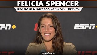 Felicia Spencer  UFC Fight Night 188  Media Day inteview [upl. by Irolam561]