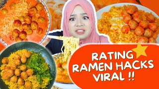 RATING RAMEN HACKS VIRAL [upl. by Anwadal]