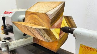 Amazing Woodturning ART  How to Improve Craftsmanship Quickly Combining Many Beautiful Wood Types [upl. by Firehs]