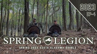 2023 SOUTH ALABAMA TURKEY HUNT  Calling TWO Gobblers Across a Creek for BAMA DOUBLE [upl. by Hilliary]