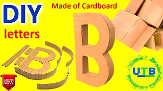 DIY Block Letters Made Out of Cardboard Marquee Letter B  3D Letters from Cardboard [upl. by Ahtrim]