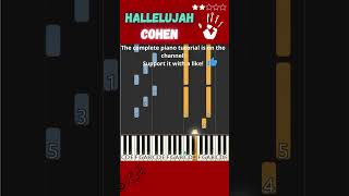 HALLELUJAH by Cohen  EASY PIANO TUTORIAL [upl. by Hendrik]