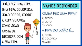 Textos Curtos para Aprender a Ler  Interpretação de Texto para 1° e 2° Anos  Leitura Anos Iniciais [upl. by Ezirtaeb]