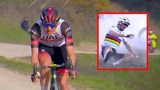 Tadej Pogacar DESCENT Attack after Alaphilippe Crash  Strade Bianche 2022 [upl. by Ulani]