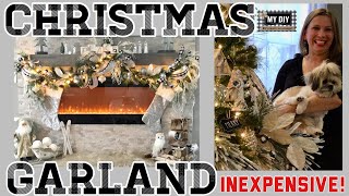 How to make a Garland  Fireplace Mantel Decorating Ideas  ON A BUDGET [upl. by Aloel]