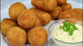 CROQUETAS DE PAPA Y ATÚN  Receta SUPER fácil [upl. by Marquita]