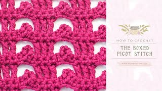 How To Crochet The Boxed Picot Stitch  Easy Tutorial by Hopeful Honey [upl. by Derraj]