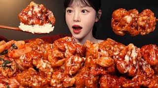 SUB달달매콤 처갓집 슈프림 양념치킨 먹방 핫슈프림에 치밥까지 먹을게요 리얼사운드 Crispy Seasoned Spicy Chicken Mukbang ASMR [upl. by Oiliruam]