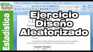 Ejercicio DISEÑO completamente ALEATORIZADO 📊 [upl. by Kristyn599]