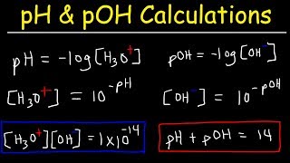 pH pOH H3O OH Kw Ka Kb pKa and pKb Basic Calculations Acids and Bases Chemistry Problems [upl. by Arlana]