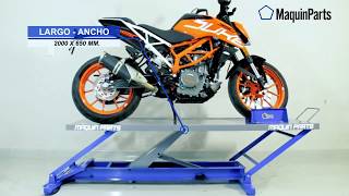 Banco elevador de motos hidráulico MAQUIN PARTS® Cap 500 kgs [upl. by Aglo467]