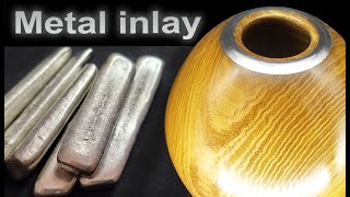 Woodturning project  How to add a Pewter Metal Inlay  ASMR [upl. by Magdalene147]