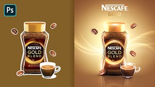 How to Design Nescafe Social Media Banner I Photoshop Tutorial [upl. by Yelsel]