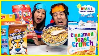 Cereal Challenge Guess the cereal game Mom vs Daddy [upl. by Ahsinrats]