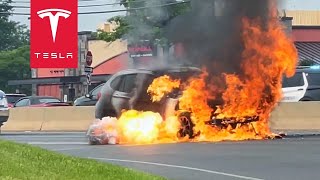 TESLA OWNER SAVES BMW DRIVER SECONDS BEFORE CAR EXPLODES [upl. by Hake]