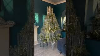 TINSEL Christmas tree using 20 sheets of silver lametta tinsel [upl. by Simetra567]