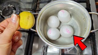 Youll Never Boil Eggs the Same Way Again The Lemon Hack Everyone Should Know [upl. by Derby791]