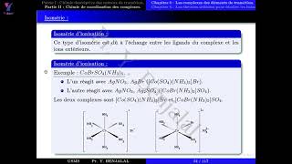 Isomérie des complexes Partie 3 Chapitre 3 [upl. by Grefer]