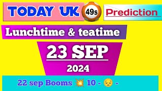 Uk 49 predictions for today 23 Sep 2024  uk49s lunchtime predictions for today [upl. by Eisen]