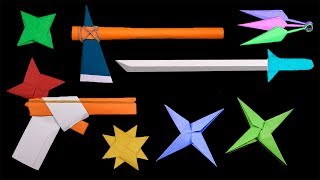 Top 06 Easy Origami Ninja Starswordgun  How to make [upl. by Romonda]