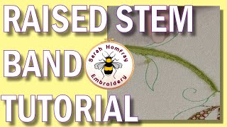 Raised Stem Stitch Band  Hand embroidery for beginners video tutorial  How to embroider [upl. by Igor946]