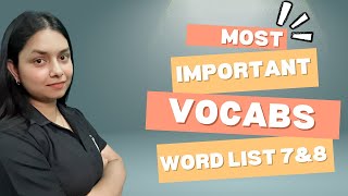 MOST IMPORTANT VOCABS FOR ALL EXAMS  WORD LIST 7 amp 8 BY ANURADHA MAAM  ThePrepZone [upl. by Zemaj]