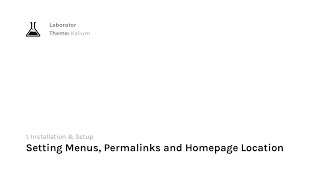 Kalium — Setting Menus Permalinks and Homepage Location [upl. by Nickolai]