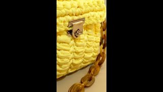 BOLSA DE CROCHÊ com fio de malha  tutorial completo shorts shortscrochet [upl. by Nilyac10]