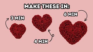 3 Easy Crochet Hearts Tutorial ❤️ crochetheart [upl. by Einnim]