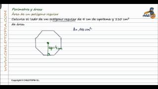 Perímetros y áreas Área de un polígono regular 1º de ESO [upl. by Friedman]