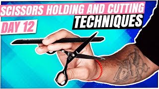 One Hand Scissors And Comb Holding Technique  Cutting Technique scissors hold [upl. by Yroggerg]