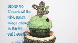 How to crochet BLO back loop only and color change yarn [upl. by Driskill876]