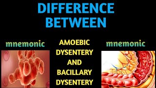 AMOEBIC DYSENTERY AND BACILLARY DYSENTERY DIFFERENCE WITH MNEMONIC [upl. by Ardnac]