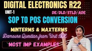 SOP to POS  Minterm and Maxterms  SOP  POS  SOP to POS Conversion in Telugu  Damsure QSTN DE [upl. by Nnayelsel]