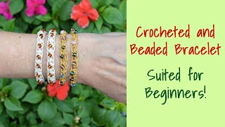 Crochet Bracelet with Beads  For Beginners [upl. by Aihseit]