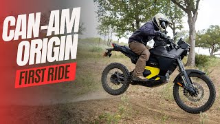 2025 CanAm Origin  FIRST RIDE on the New Electric Adventure Bike [upl. by Maurili]