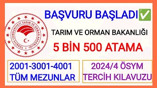 DUYURU GELDİ🌟 ÖSYM ÜZERİNDEN BAŞVURULAR BAŞLADI ✅ TARIM VE ORMAN BAKANLIĞI 5500 MEMUR ALIMI BAŞVURU [upl. by Dhaf]