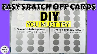 ☺️ DIY easy scratch off cards using scratch off stickers [upl. by Meilen]