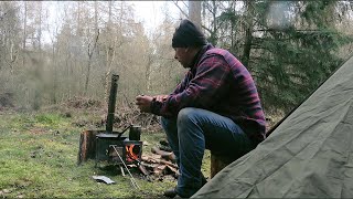 Canvas Lavvu Tent Wood Burning Stove [upl. by Wiley160]