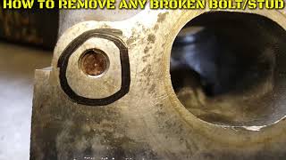 How to remove any broken boltstud [upl. by Atinek]