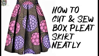 How to cut and sew box pleat skirt  Detailed tutorial  AmazingSewingCorner [upl. by Randolph]