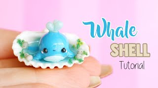 Kawaii Whale Shell │ Polymer Clay Tutorial [upl. by Atilam]